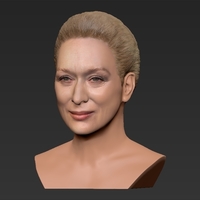 Meryl Streep bust ready for full color 3D printing - Thumbnail 12