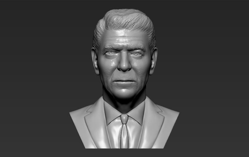 Ronald Reagan bust 3D printing ready stl obj formats