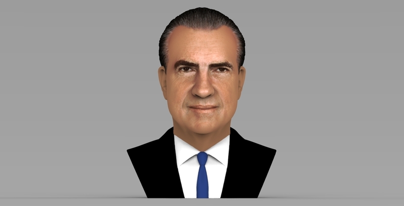 Richard Nixon bust ready for full color 3D printing