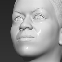 Michelle Obama bust 3D printing ready stl obj - Thumbnail 19