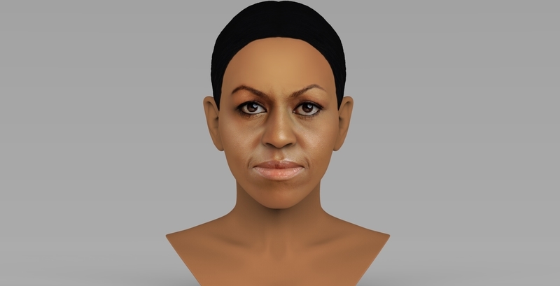 Michelle Obama bust ready for full color 3D printing