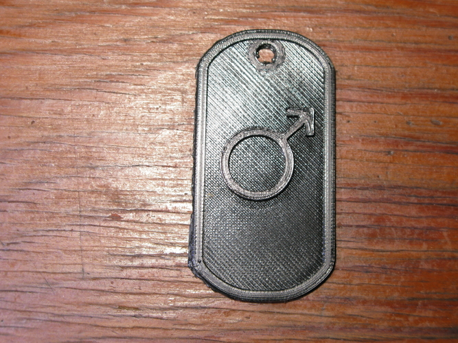 male sign dog tag 3D Print 275030