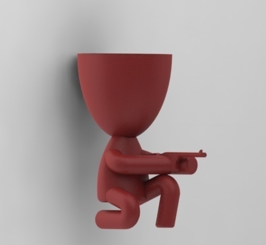 Plant vase the sniper 3D Print 275224