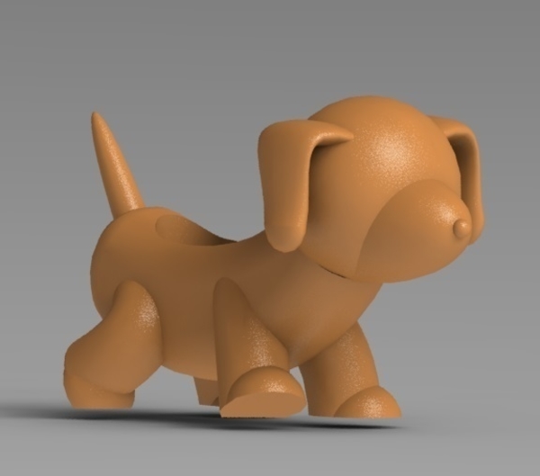 Medium Plant vase the dog 3D Printing 275229