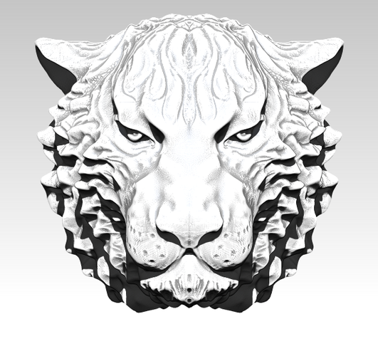 Angry Tiger 3D Print 275309