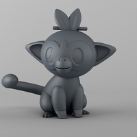 Grookey Pokemon 3d Model - Thumbnail 1