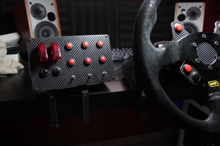 Sim racing button box mount