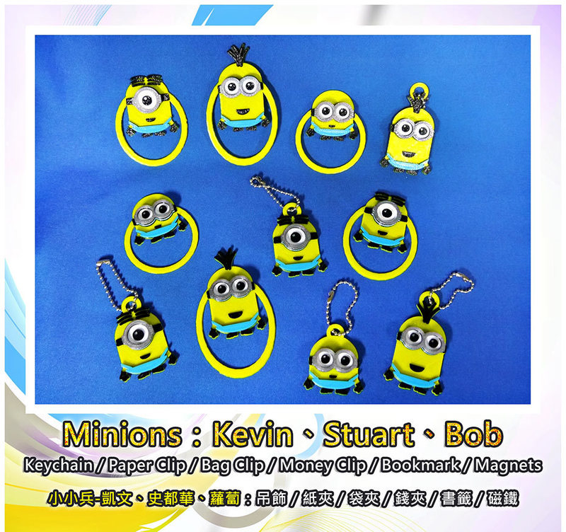 Minions Keychain / Paper Clip / Bag Clip / Money Clip / Bookmark