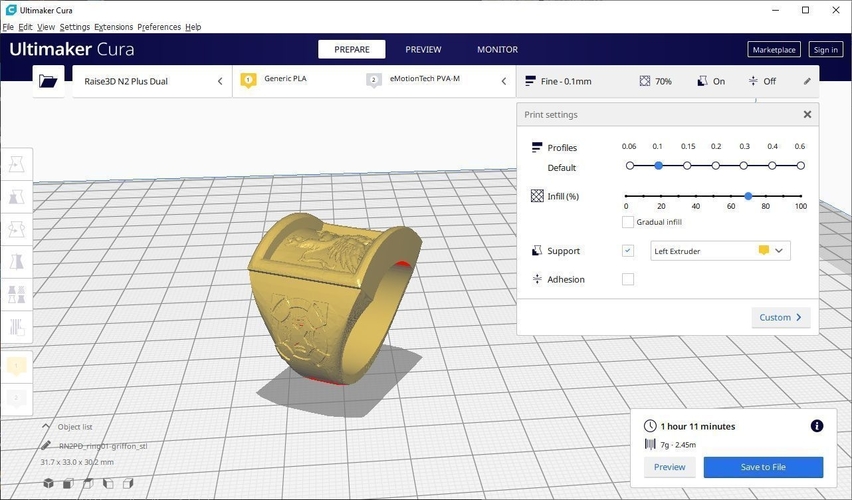 A signet ring griffin  rg01 for 3d-print and cnc 3D Print 275914