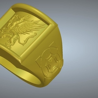 A signet ring griffin  rg01 for 3d-print and cnc - Thumbnail 5