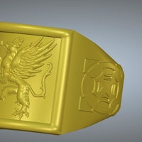 A signet ring griffin  rg01 for 3d-print and cnc - Thumbnail 6
