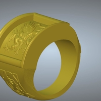 A signet ring griffin  rg01 for 3d-print and cnc - Thumbnail 7