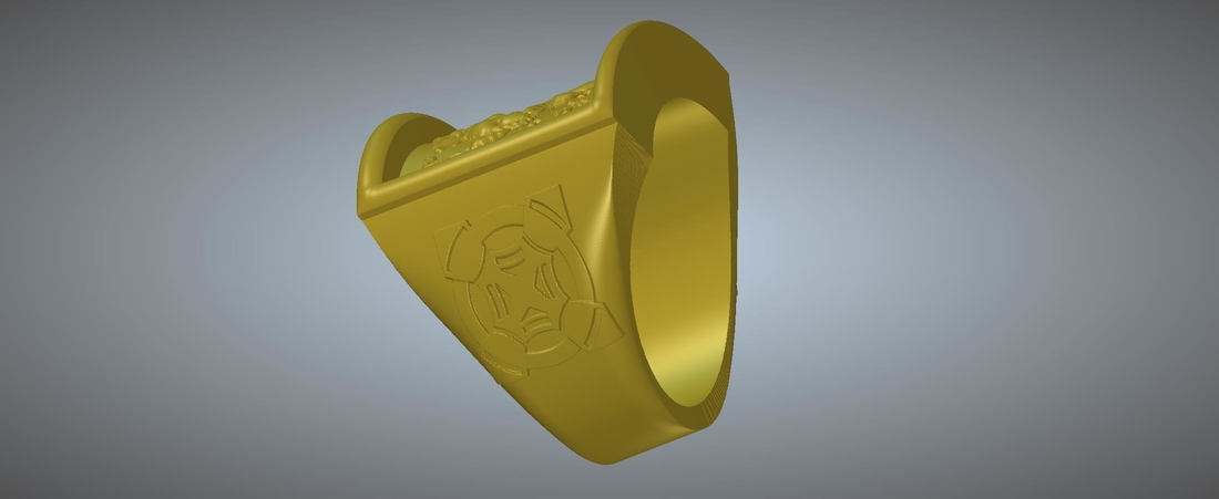 A signet ring griffin  rg01 for 3d-print and cnc 3D Print 275920
