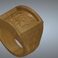 A signet ring griffin  rg01 for 3d-print and cnc - Thumbnail 9