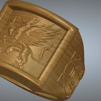 A signet ring griffin  rg01 for 3d-print and cnc - Thumbnail 10