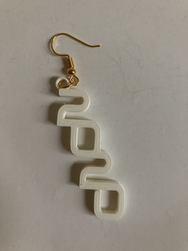 3D Printed 2020 earring set (two files !) by IdeaLab | Pinshape