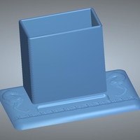 desk holder pens and pencils with phone place 3D print - Thumbnail 4