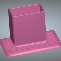desk holder pens and pencils with phone place 3D print - Thumbnail 5