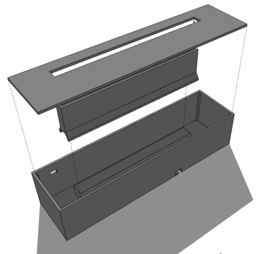 Simple Holder for Etched Acrylic and IR LED Strip 3D Print 276097