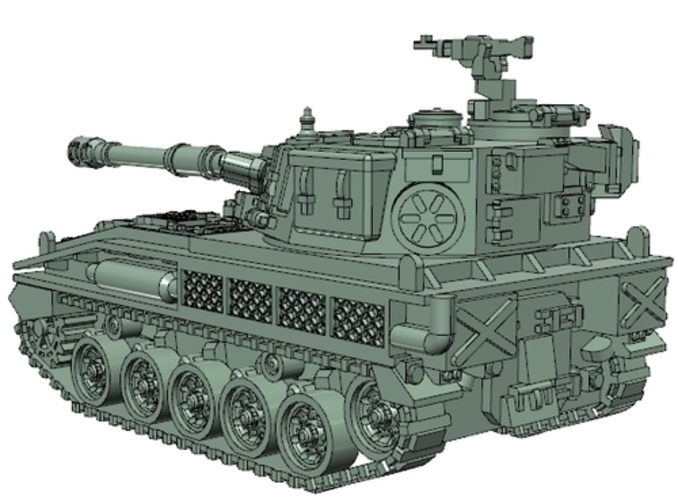 3D Printed FV433 Abbot in scale 15mm (1:100) by loxfil | Pinshape