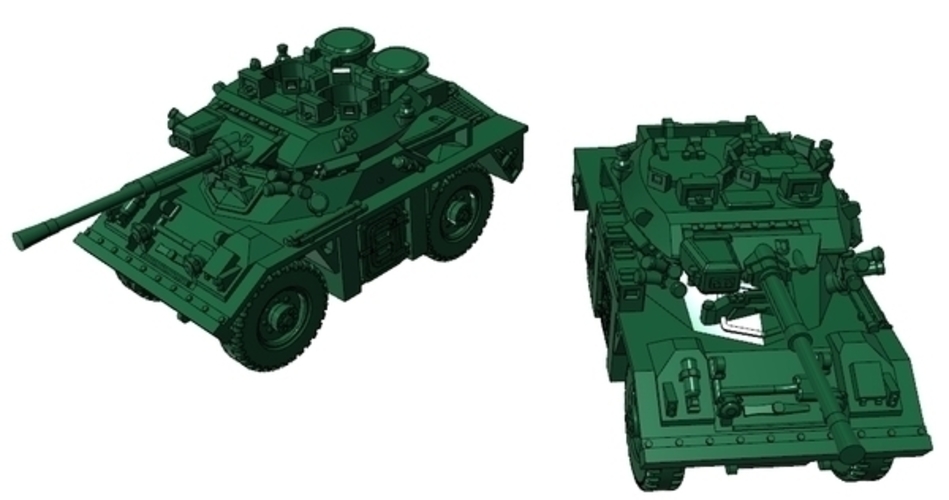Armored car FV721 Fox in scale 15mm (1:100) 3D Print 276155