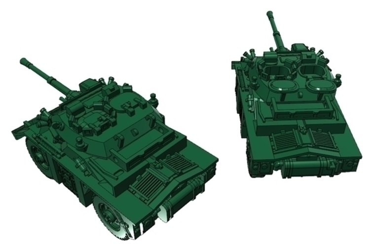 3D Printed Armored car FV721 Fox in scale 15mm (1:100) by loxfil | Pinshape