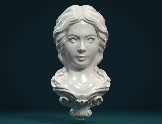 Female Face Mascaron 3D Print 276164