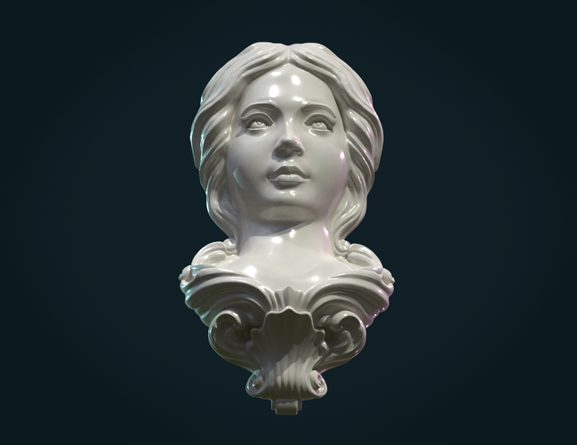 Female Face Mascaron 3D Print 276165