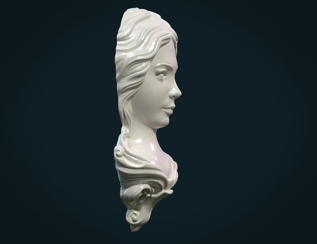 Female Face Mascaron 3D Print 276167