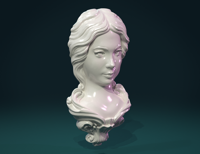 Female Face Mascaron 3D Print 276168