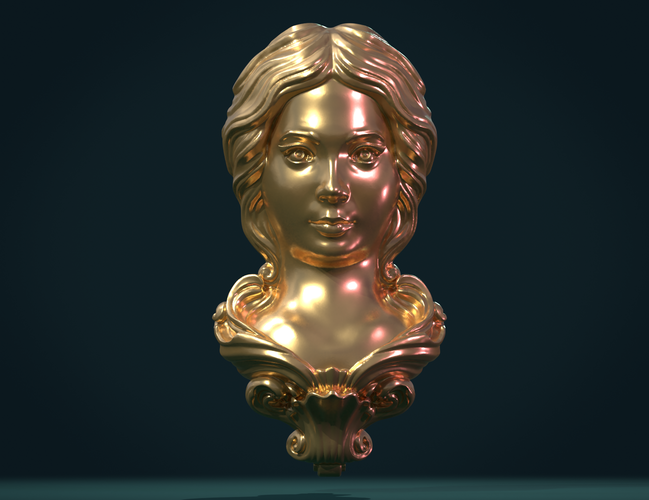 Female Face Mascaron 3D Print 276169