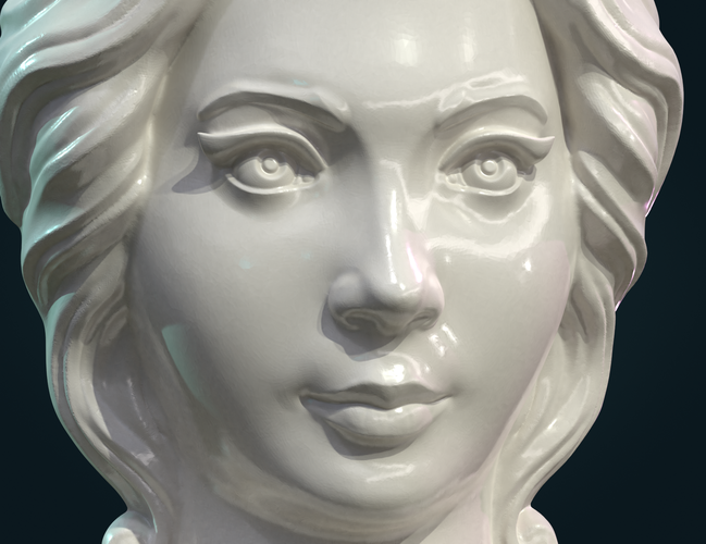 Female Face Mascaron 3D Print 276172