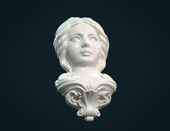 Female Face Mascaron 3D Print 276175
