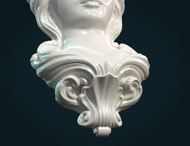 Female Face Mascaron 3D Print 276176