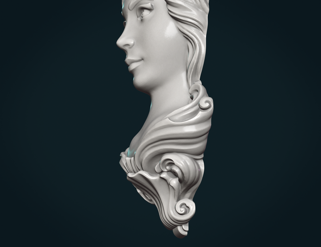 Female Face Mascaron 3D Print 276183