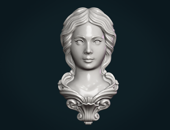 Female Face Mascaron 3D Print 276184