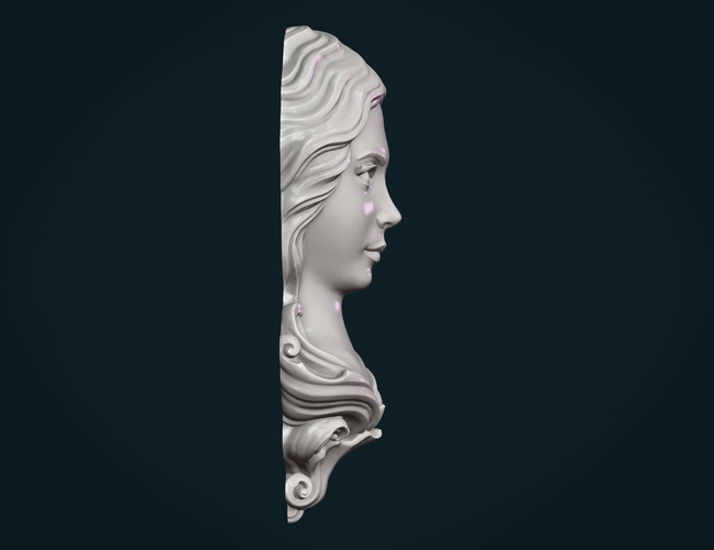 Female Face Mascaron 3D Print 276185