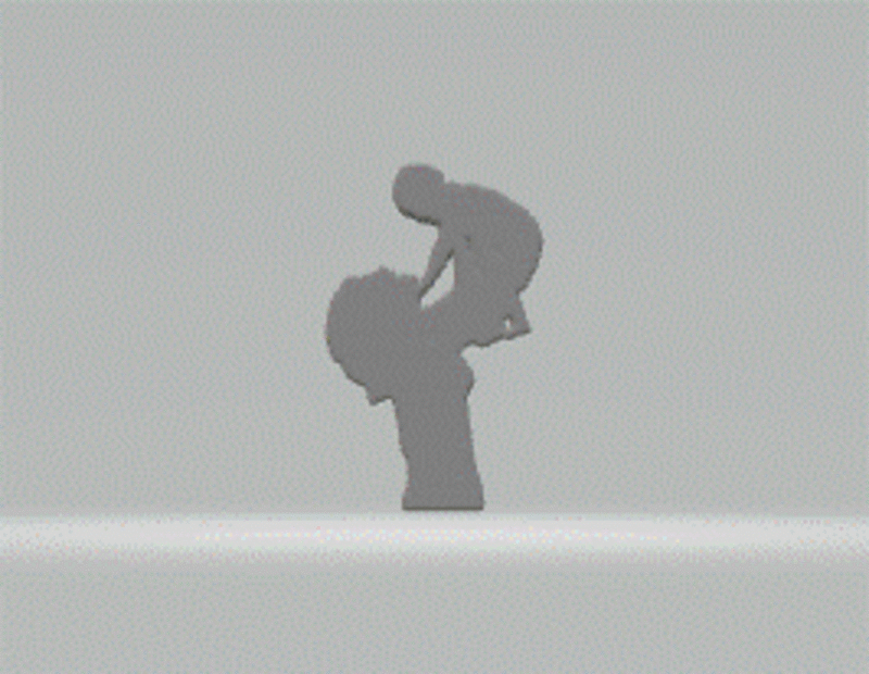 Mother and child 3d morphing model