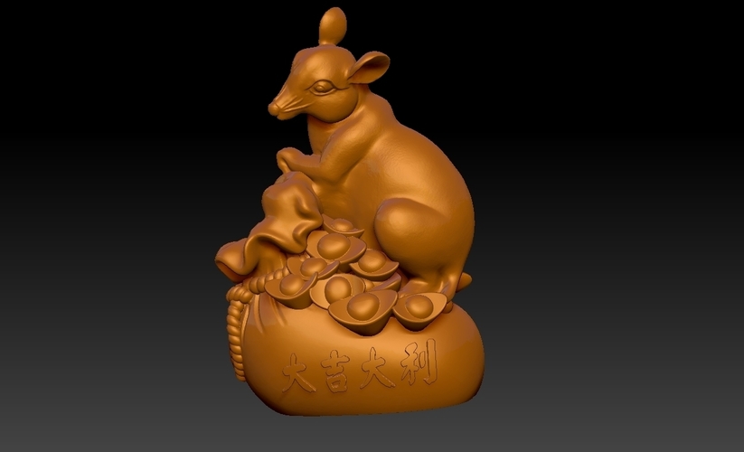 China Year of the Rat Fortune Decoration 3D Print 276285
