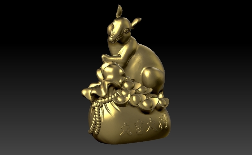 China Year of the Rat Fortune Decoration 3D Print 276286