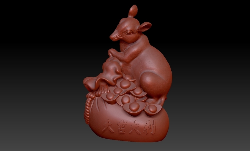 China Year of the Rat Fortune Decoration 3D Print 276287