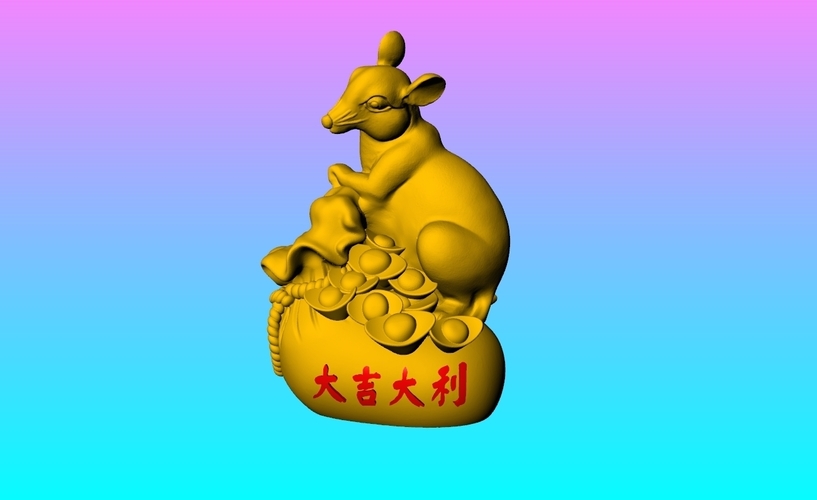 China Year of the Rat Fortune Decoration 3D Print 276288