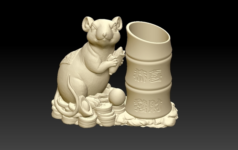 China Year of the Rat Fortune Pen holder 2 3D Print 276290