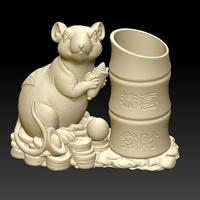 China Year of the Rat Fortune Pen holder 2 - Thumbnail 2