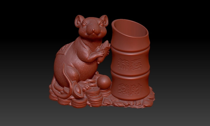 China Year of the Rat Fortune Pen holder 2 3D Print 276291