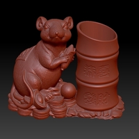 China Year of the Rat Fortune Pen holder 2 - Thumbnail 3