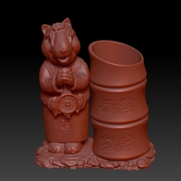 China Year of the Rat Fortune Pen holder 3 - Thumbnail 1