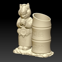 China Year of the Rat Fortune Pen holder 3 - Thumbnail 3