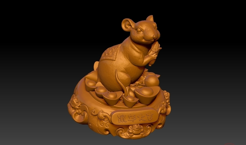 China Year of the Rat Fortune Decoration 4 3D Print 276307