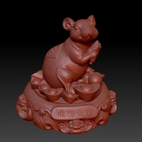 Small China Year of the Rat Fortune Decoration 4 3D Printing 276308